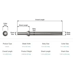 Ajax Flat Air Hammer Chisel 3/4