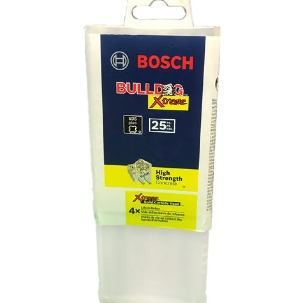 Bosch 1/4" x 2" x 4" SDS-Plus Bulldog Xtreme Full-Head Carbide Hammer Bits (25 Pack) HCFC2040B25