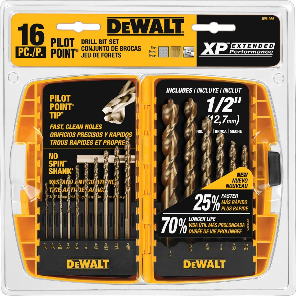 DeWalt 16 piece Pilot Point Drill Bit Set DW1956