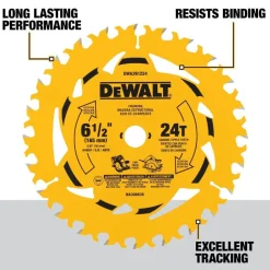 DeWalt 6-1/2" 24T Circular Saw Blade DWA261224