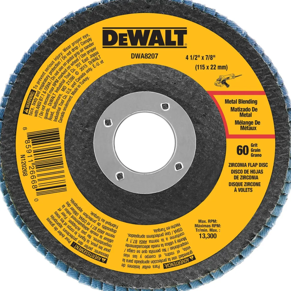 DeWalt 4-1/2" X 7/8" Flap Disc Zirconia T29 60 Grit DWA8207