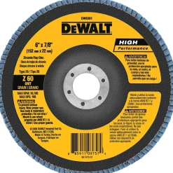 DeWalt 6" X 7/8" Flap Disc Zirconia T29 60 Grit DW8381