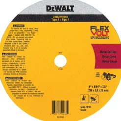 DeWalt 9" x 5/64" x 7/8" T1 FLEXVOLT Cutoff Wheel DWAFV8918