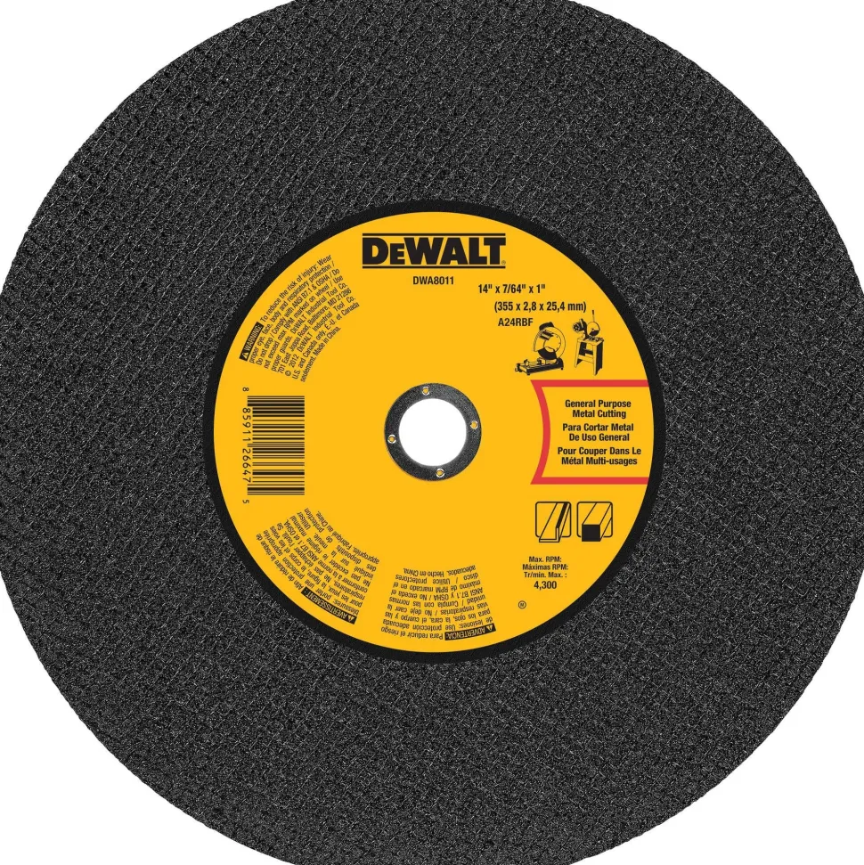 DeWalt 14" x 7/64" x 1" Cut-Off / Chop Saw Wheel General Purpose Metal Cutting DWA8011