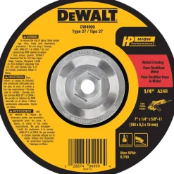 DeWalt 7" x 1/4" x 5/8"-11 Grinding Wheel General Purpose Metal DW4999
