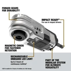 DeWalt FLEXTORQ Lighted Modular Right Angle Attachment DWALRAFT