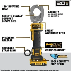 DeWalt 20V MAX* Compact Died Crimping Tool Kit DCE310D2