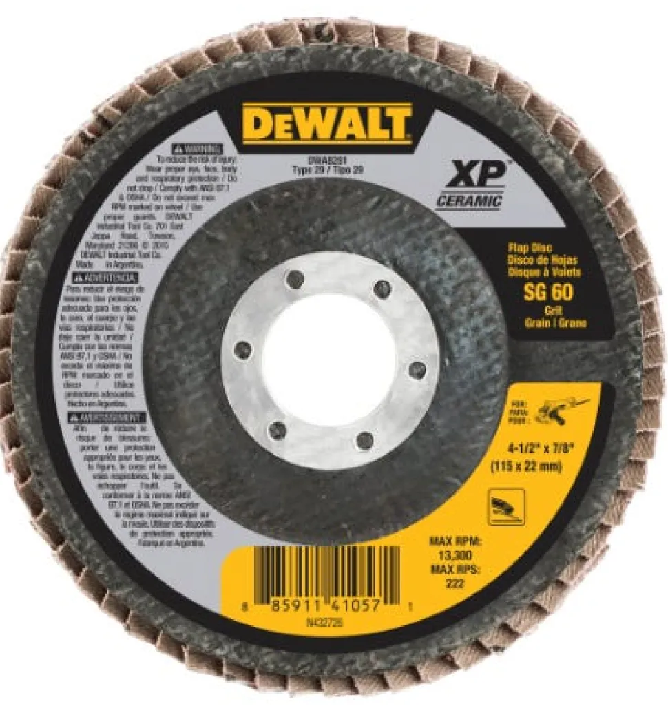 DeWalt XP 4-1/2" X 7/8" Flap Disc T29 Ceramic 60 Grit DWA8281