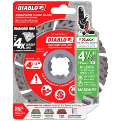 Diablo 4-1/2 in. Diamond Segmented Turbo Masonry Cut-Off with X-LOCK arbor DDX045SET101C