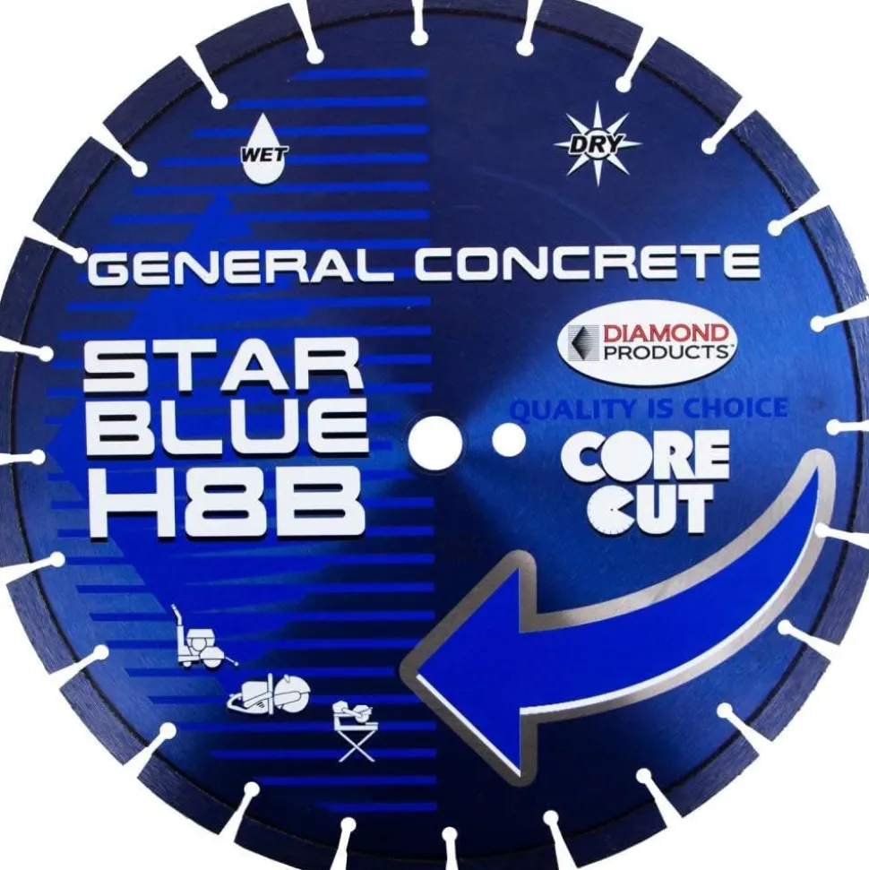 Diamond Products 12" x .110" Star Blue Wet/Dry High Speed Blade H8B Concrete 92398