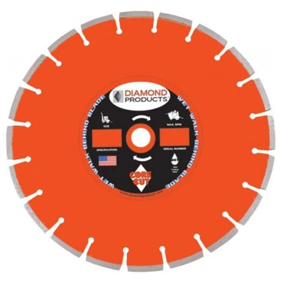 Diamond Products 48" x .210" x 1" Heavy Duty Orange Cured Concrete Wet Blade C52HX