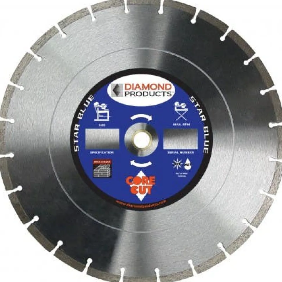 Diamond Products 14'' x 125'' x 1'' Star Blue Masonry Blade 70520