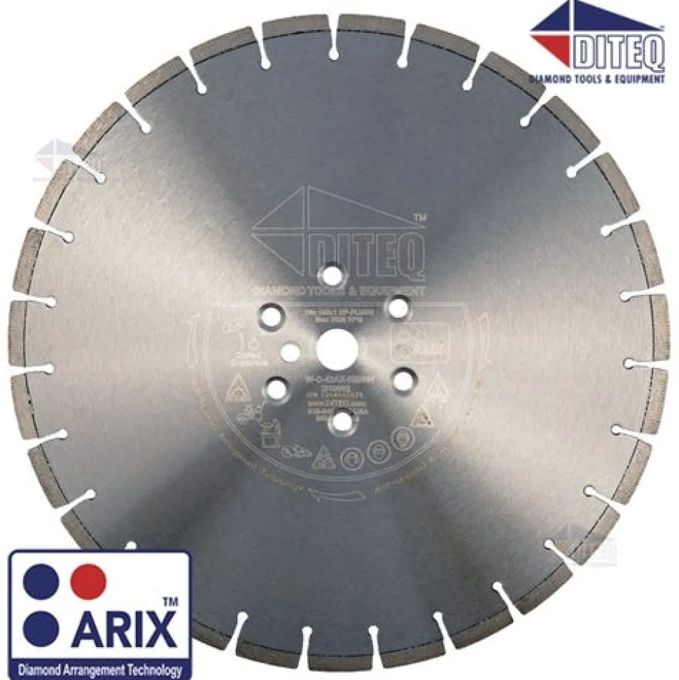 Diteq 16" X .125" X 1" C-42AX Arix Hydraulic Wet Hand Saw Blade DP Flush D10081