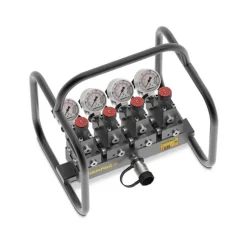 Enerpac Split Flow Hydraulic Manifold with Gauges and Frame For Single-Acting Cylinders SFM41