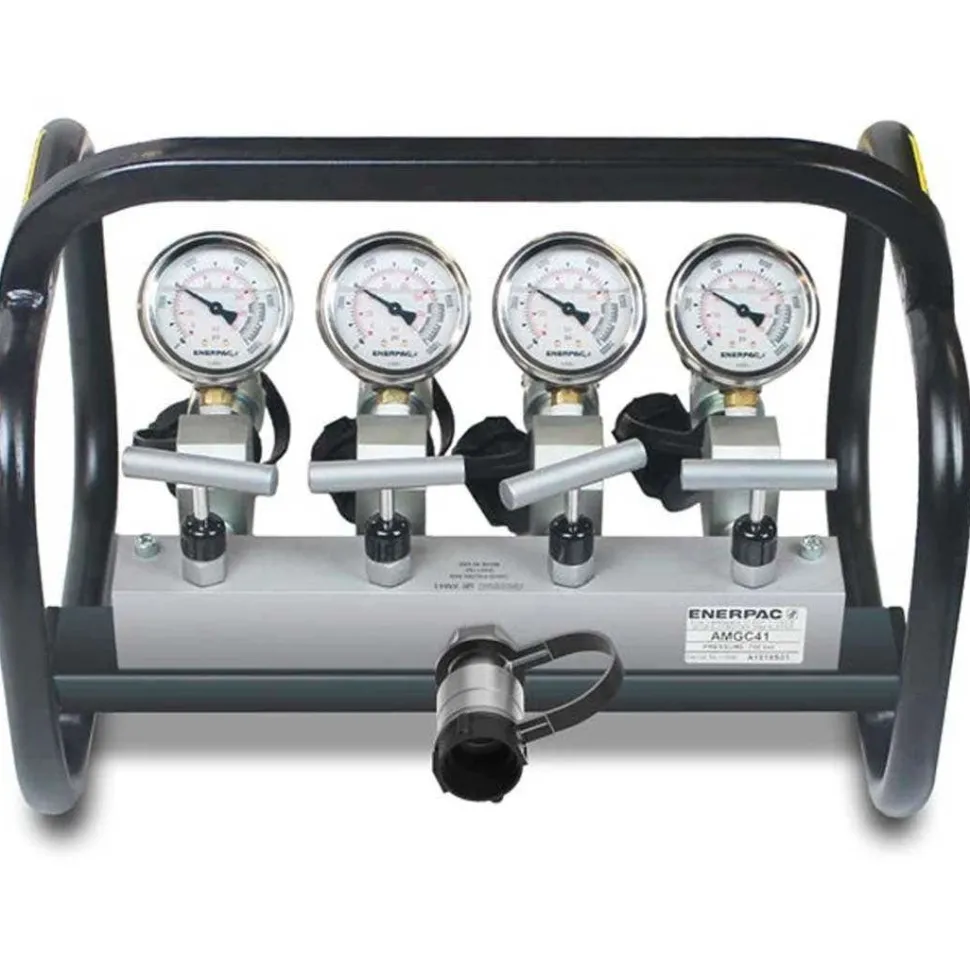 Enerpac Split Flow Hydraulic Manifold with Gauges and Frame, For Single-Acting Cylinders AMGC41