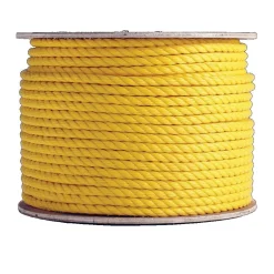 Erin Rope 3 Strand Twisted Yellow Polypropylene Rope PHBY120500