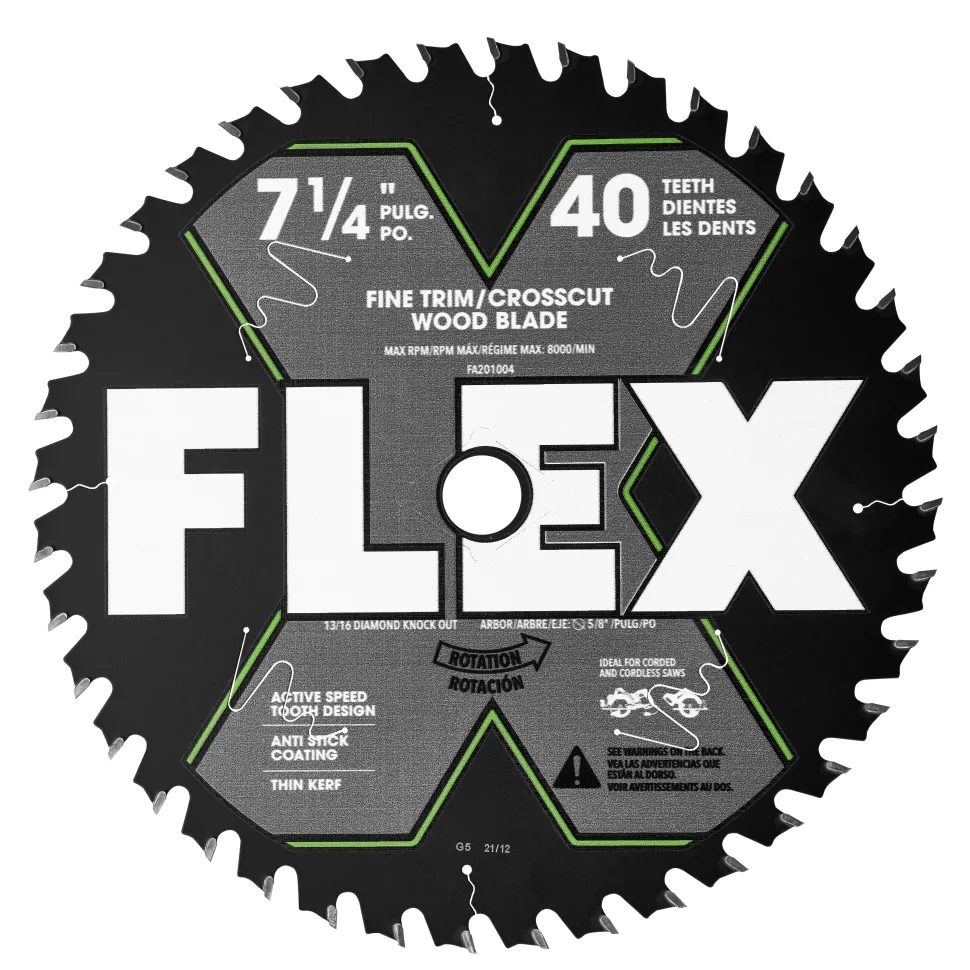 FLEX 7-1/4" 40T Fine Trim/Crosscut Wood Blade FA201004-10B