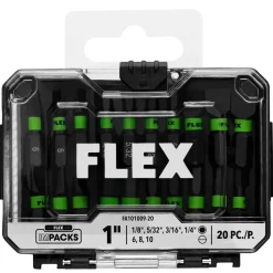 FLEX Impacks 1" Mixed Allen & Slotted Impact Driver Bit 20Pc. FA101009-20