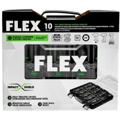 FLEX 10-Piece Thin Wall Deep Well 6-Point 1/2" Drive Impact Nut Socket Set FAM10401-10
