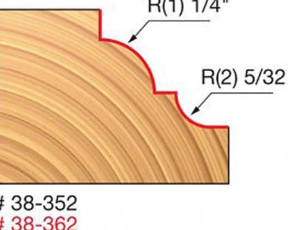 Freud 1-1/2" Classical Cove & Beading Router Bit (Quadra Cut) 38-352