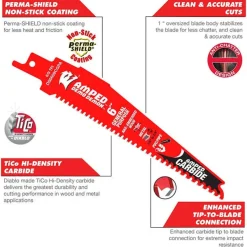 Freud Diablo 6" 6/9 TPI Demo Demon Amped Carbide General Purpose Reciprocating Saw Blade DS0609CGPA