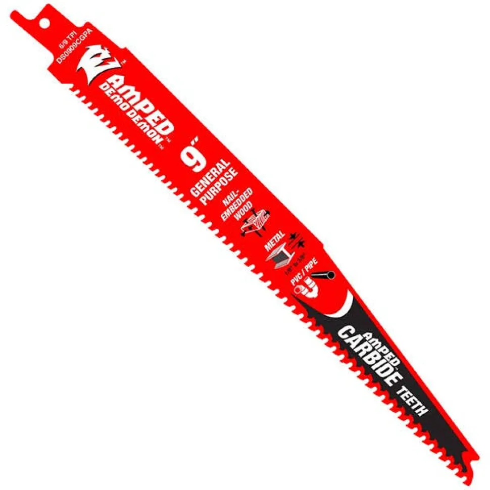 Freud Diablo 9" 6/9 TPI Demo Demon Amped Carbide General Purpose Reciprocating Saw Blade DS0909CGPA
