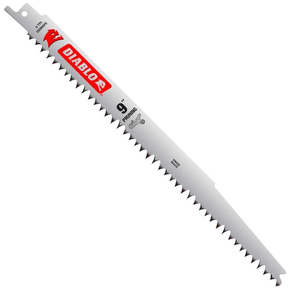 Freud Diablo 9" 5 TPI Fleam Ground Reciprocating Saw Blade from Pruning and Fast Clean Wood (5-Pack) DS0905FG5