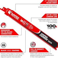 Freud Diablo 6" 8 TPI Steel Demon Amped Carbide Blades for Thick Metal Cutting DS0608CFA