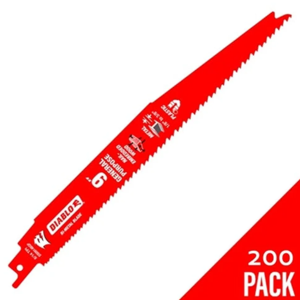 Freud Diablo 9" Demo Demon 8/14 TPI Reciprocating Saw Blade (200 Pack) DS0914BGP200