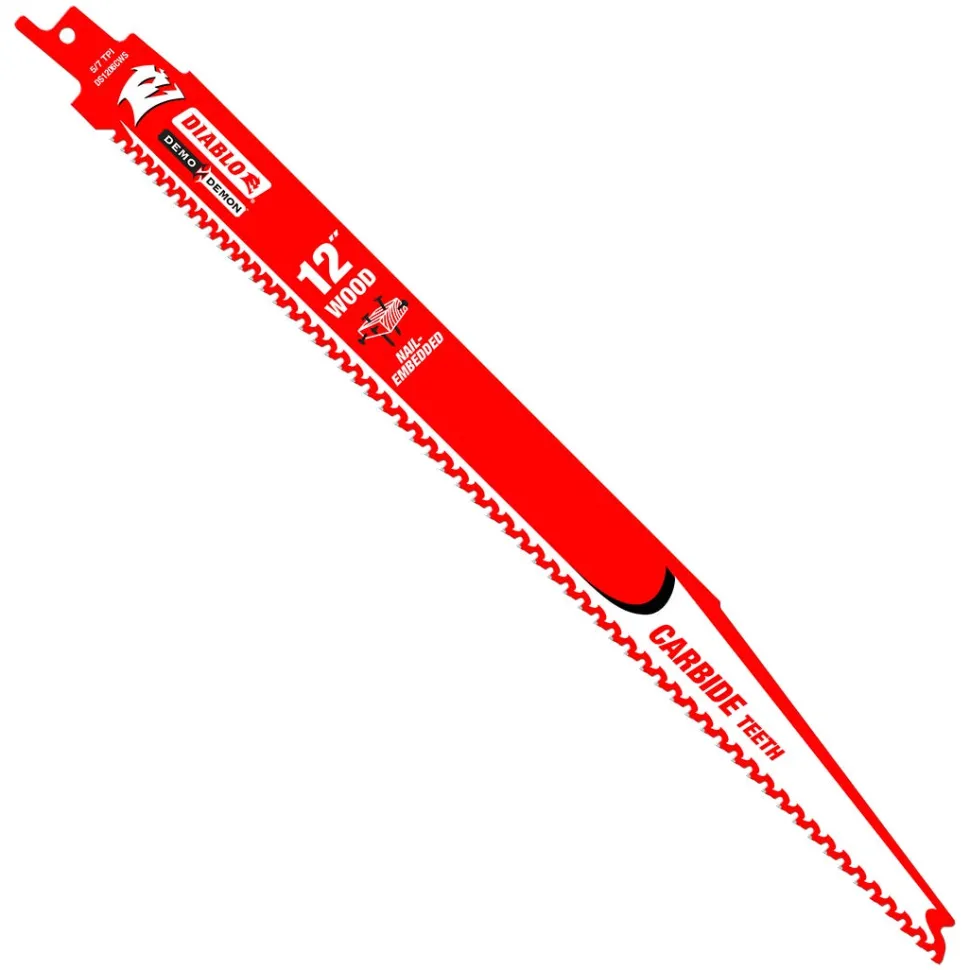 Freud Diablo 12" Demo Demon Carbide Recip Blade for Nail-Embedded Wood (3-Pack) DS1206CWS3