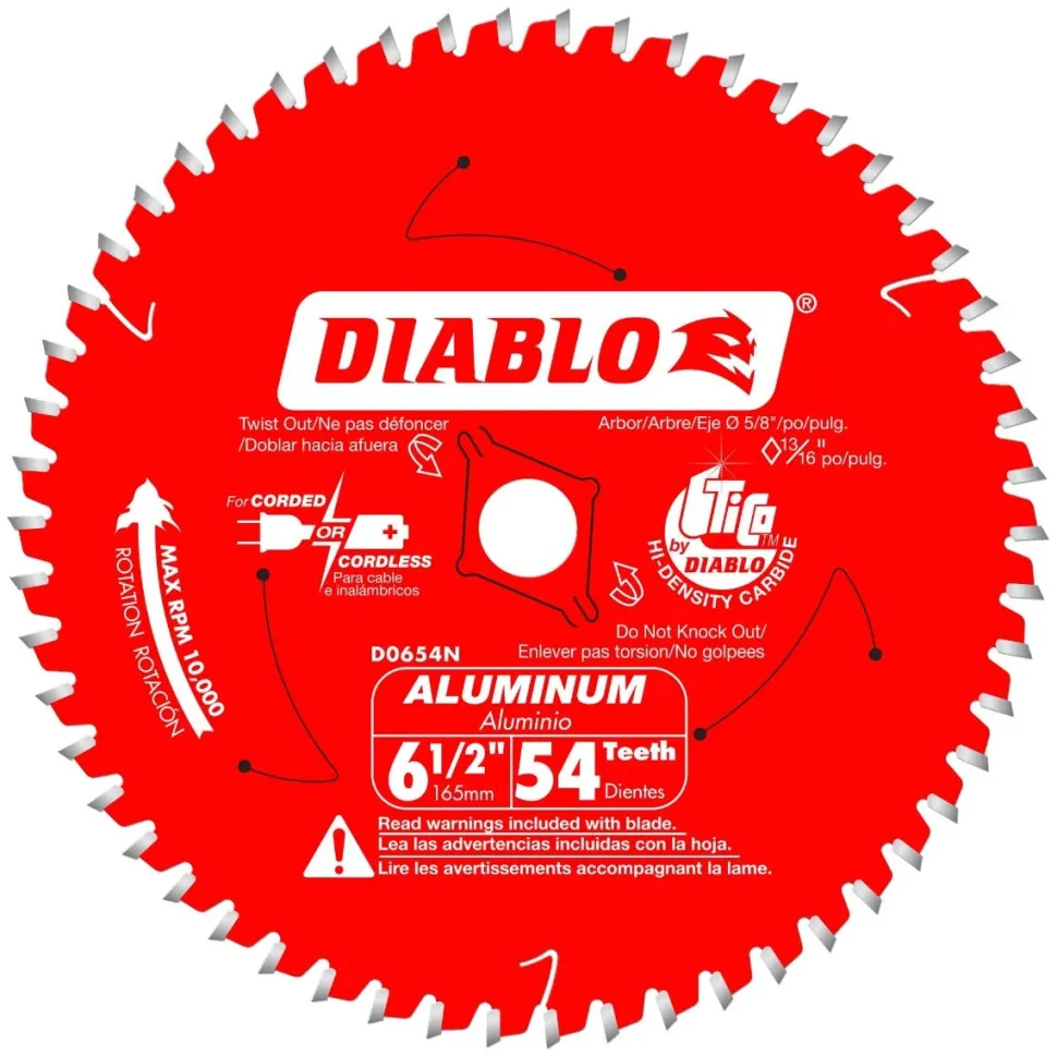 Freud Diablo 6-1/2" 54-Tooth Medium Aluminum Cutting Saw Blade D0654N