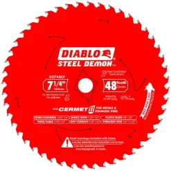 Freud Diablo 7-1/4" 48-Tooth Steel Demon Metal & Stainless Steel Circular Saw Blade Cermet II D0748CFA