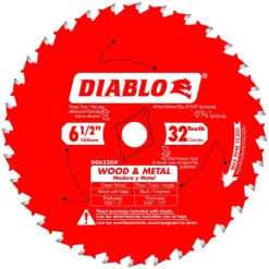 Freud Diablo 6-1/2" 32-Tooth Wood & Metal Cutting Saw Blade D0632GPA