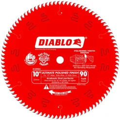 Freud Diablo 10" 90-Tooth Wood Ultimate Polished Finish Circular Saw Blade D1090X