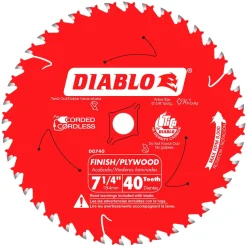 Freud Diablo 7-1/4" 40-Tooth Wood Finish Circular Saw Blade D0740A