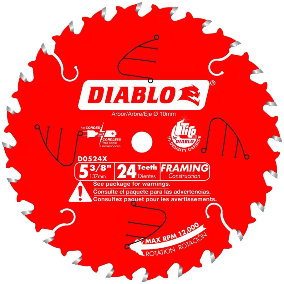 Freud Diablo 5-3/8" x 24 Tooth Framing Trim Saw Blade D0524X