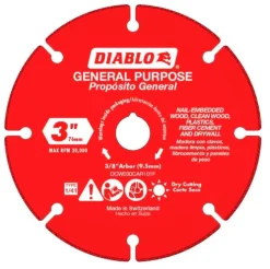 Freud Diablo Blades 3" Carbide Grit Multi-Material Cut-Off Disc DCW030CAR101F