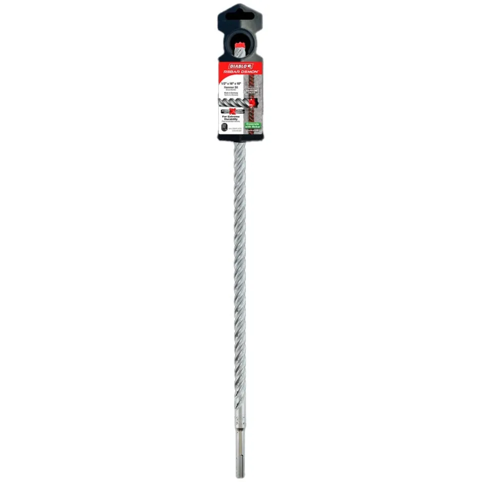 Freud Diablo Blades 1/2" x 6" x 8" Rebar Demon SDS-Plus 4-Cutter Full Carbide Head Hammer Drill Bit DMAPL4185