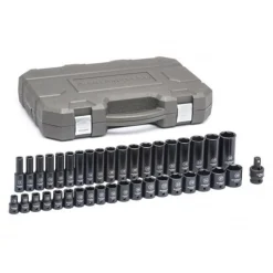 Gearwrench 39 Piece 1/2" Metric Standard & Deep Impact Socket Set 84948N