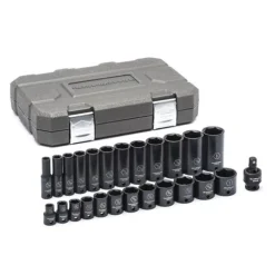 Gearwrench 25 Piece 3/8" SAE Standard & Deep Impact Socket Set 84919N