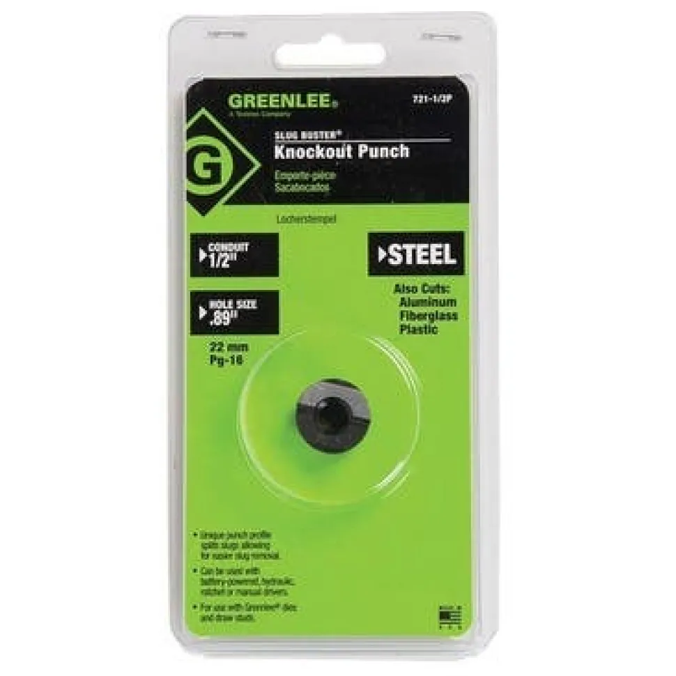 Greenlee Slug-Buster 1/2" Conduit Size Replacement Punch 721-1/2P