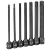 Grey Pneumatic 3/8" Drive 6" Length Impact Hex Drivers Set 1267H