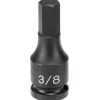 Grey Pneumatic 3/8" Drive x 3/16 Hex Driver Socket (SAE) 1906F