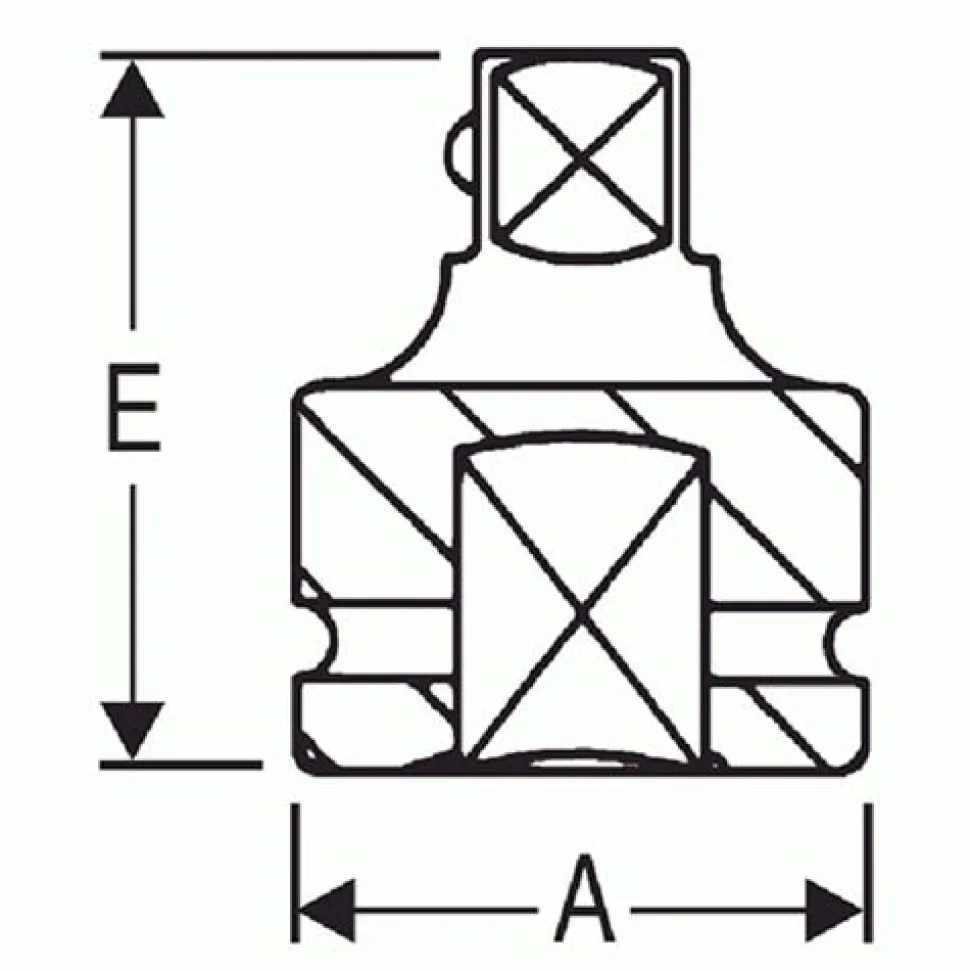 Grey Pneumatic 3/4" Drive x 1/2 Male Adapter with Friction Ball Socket 3008A