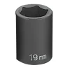 Grey Pneumatic 1/2" Drive x 19mm Standard Impact Socket 2019M