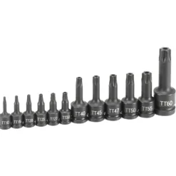 Grey Pneumatic 12 Piece 1/4" & 3/8" & 1/2" Drive Tamper Proof Impact Socket Set 1235TT