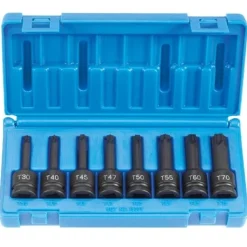 Grey Pneumatic 8 Piece 1/2" Drive Star Standard Length Impact Socket Set 1300T