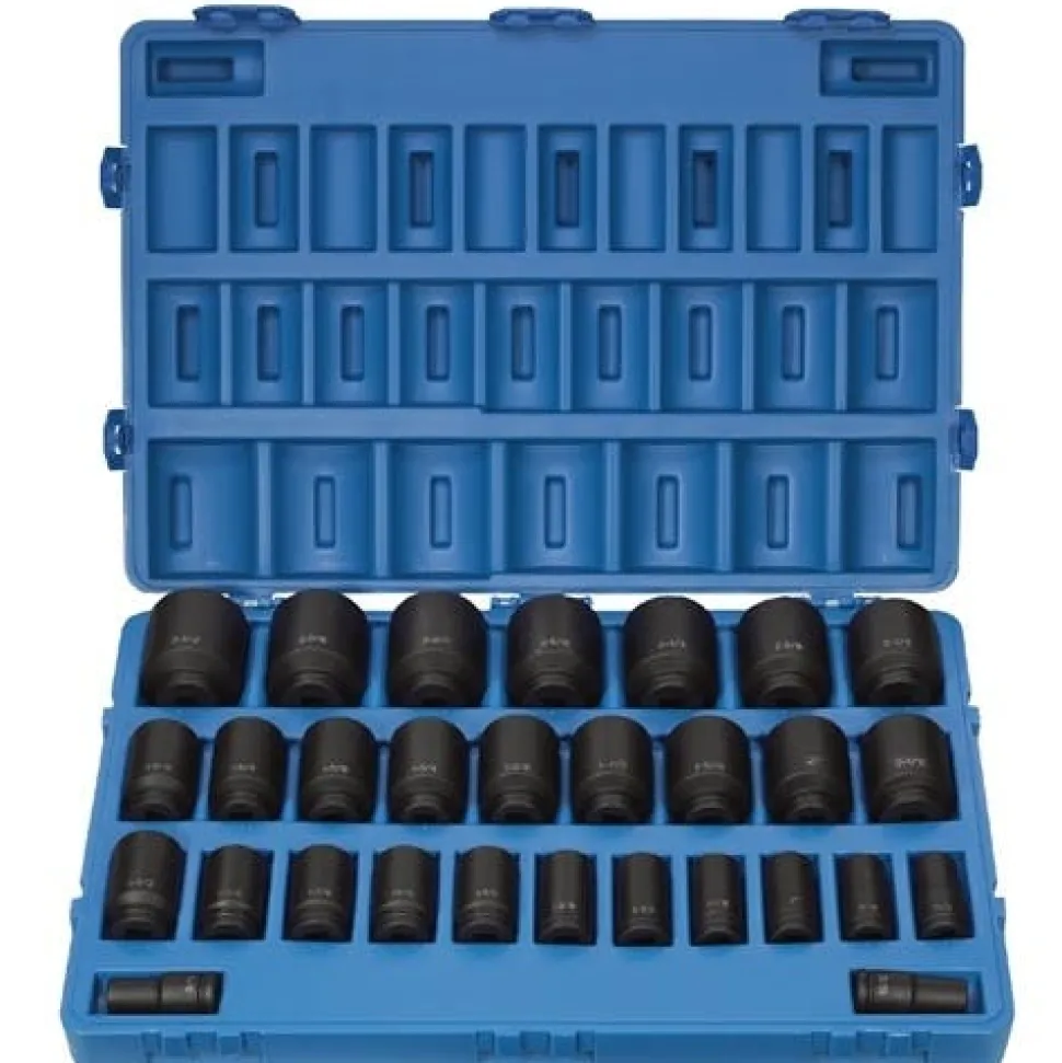 Grey Pneumatic 29 Piece 3/4" Drive SAE 6 Point Deep Impact Socket Set 8029D