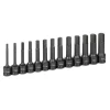 Grey Pneumatic 13 Piece 1/2" Drive Hex 4" Length Impact Socket Set (Metric) 1343MH