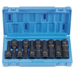 Grey Pneumatic 10 Piece 1/2" Drive Metric Hex Driver Set 1498MH